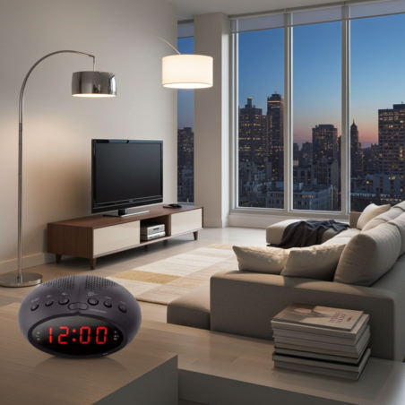 Sistema di Sorveglianza Acustica Wi-Fi Integrato in Orologio da Tavolo