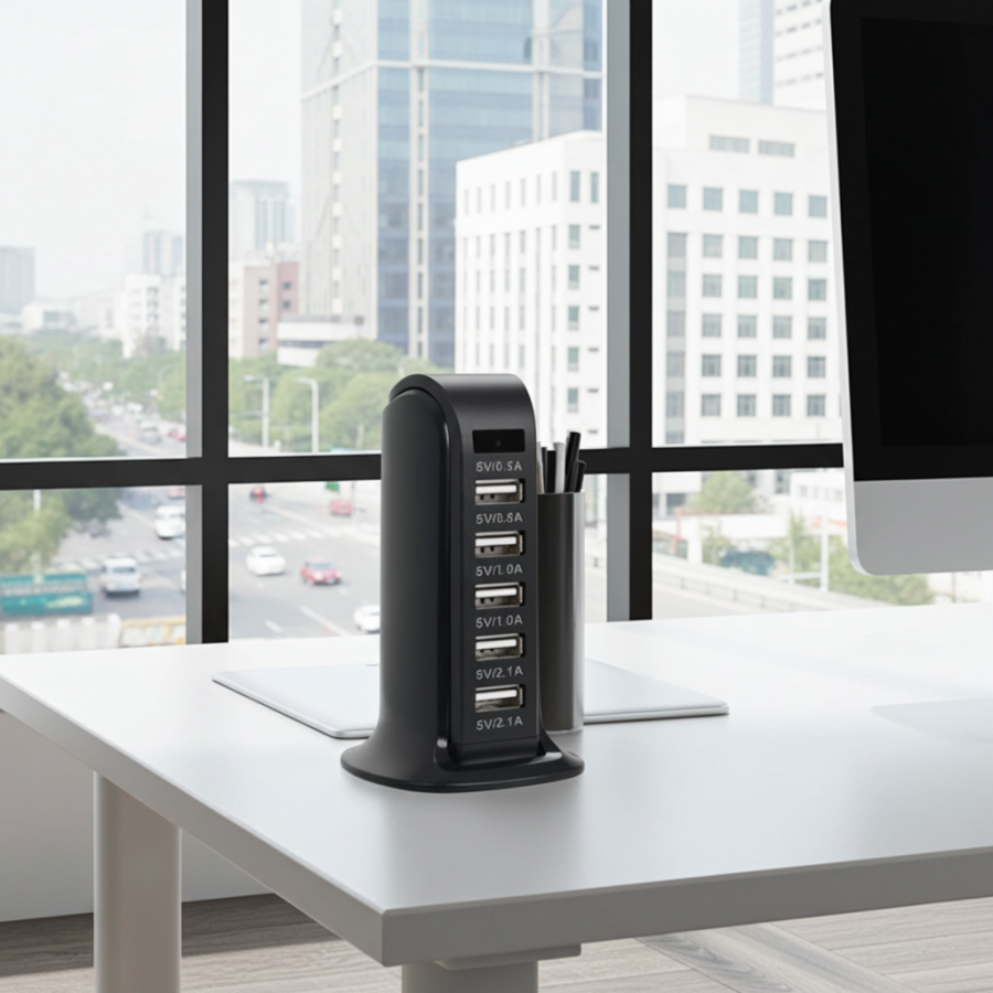 Stazione di Ricarica USB Smart con Sistema di Videosorveglianza Wi-Fi Integrato