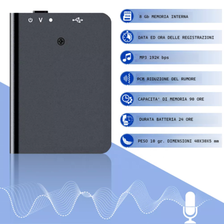 Micro Registratore Audio Digitale HD – Alta Fedeltà e Design Compatto